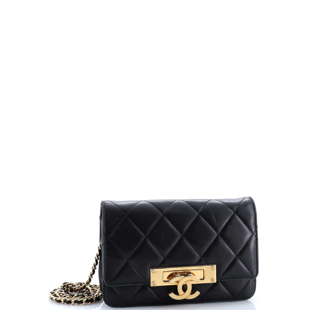 Golden Class Wallet on Chain Quilted Lambskin - Deep Luxury