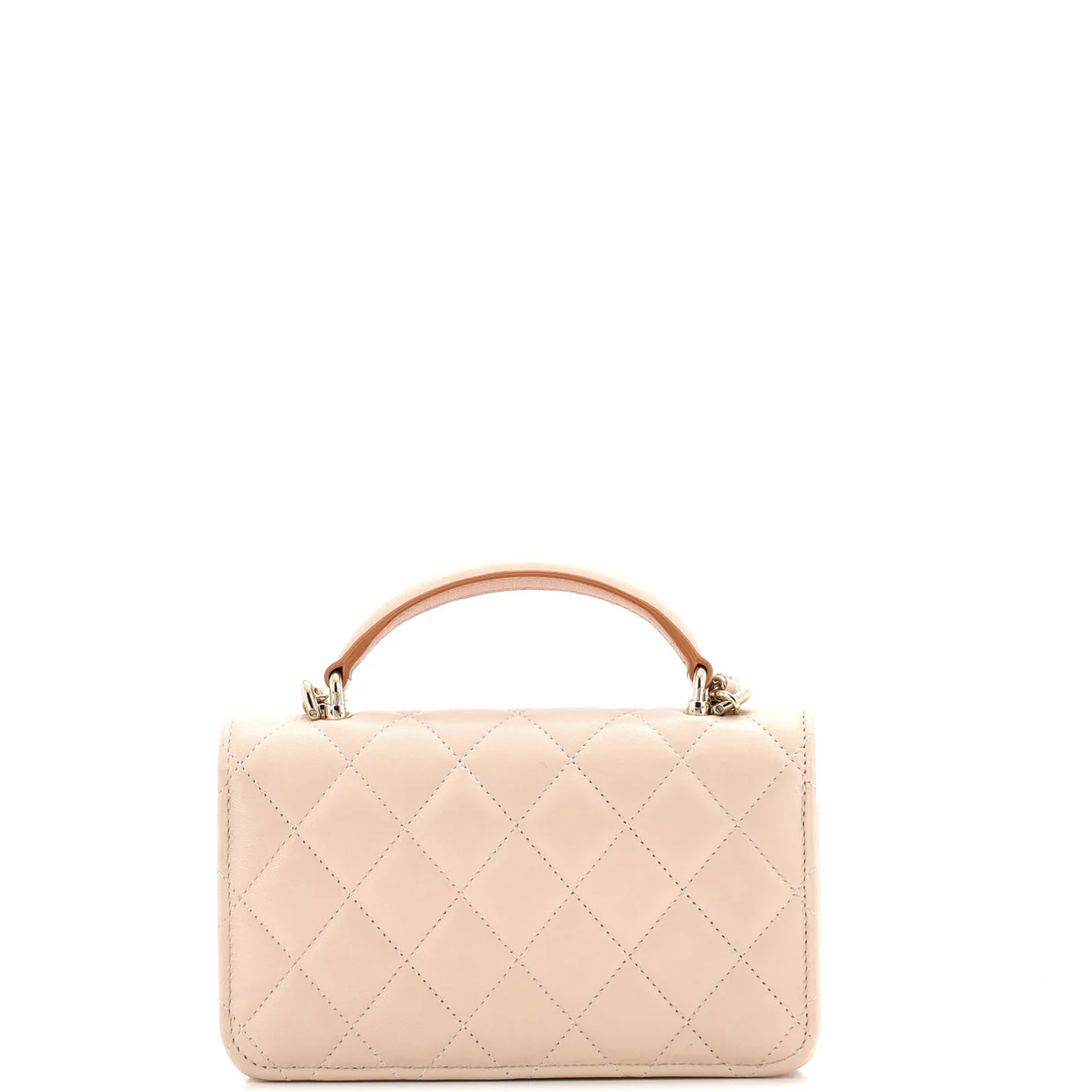 Classic Top Handle Flap Phone Holder with Chain Quilted Lambskin - Deep Luxury