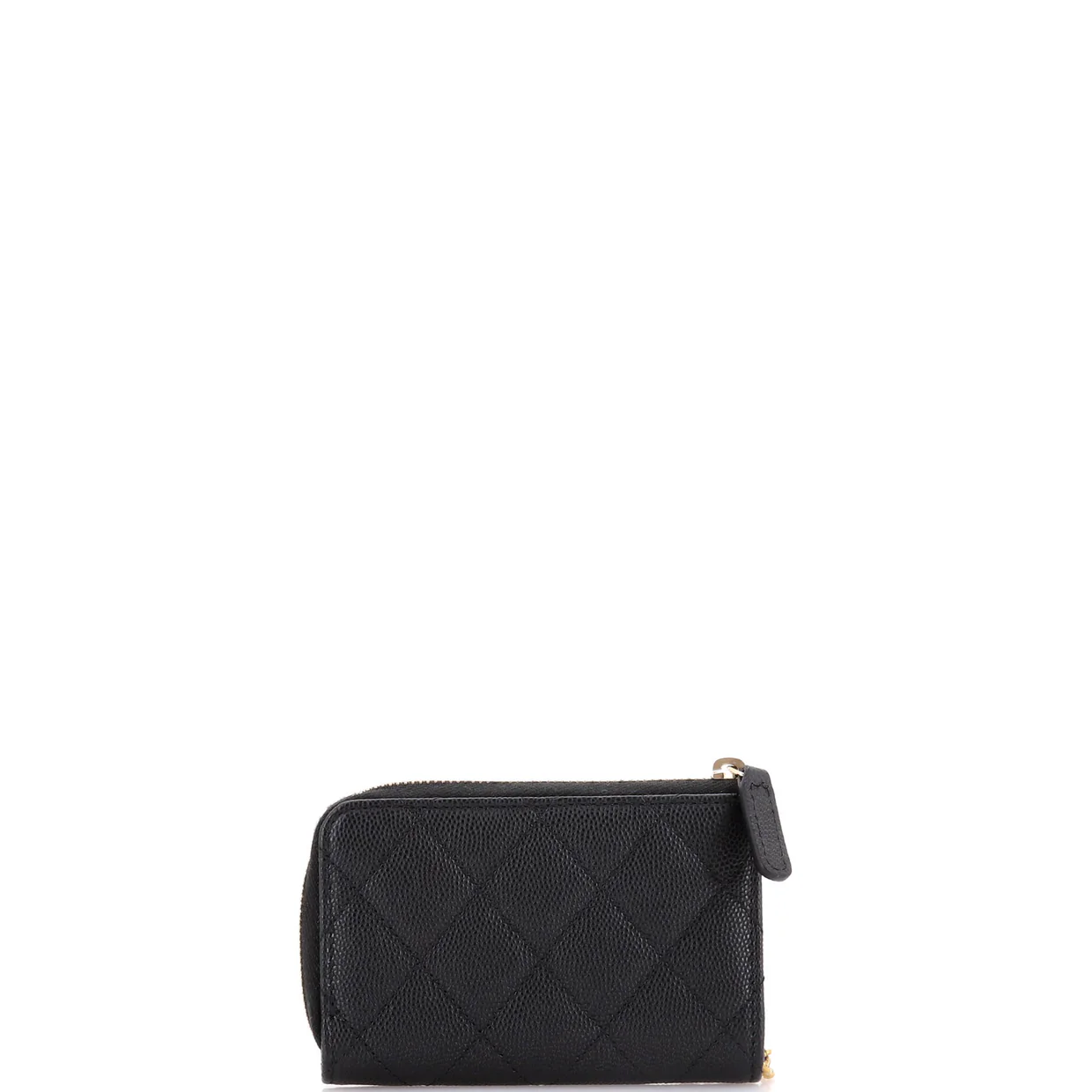 Textured CC Zipped Key Holder Quilted Caviar - Deep Luxury