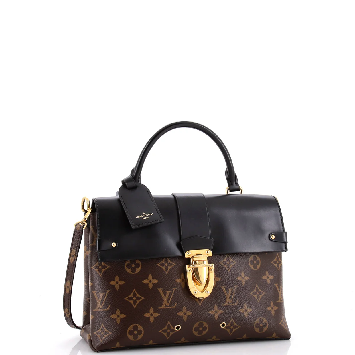 One Handle Flap Bag Monogram Canvas and Leather MM - Deep Luxury