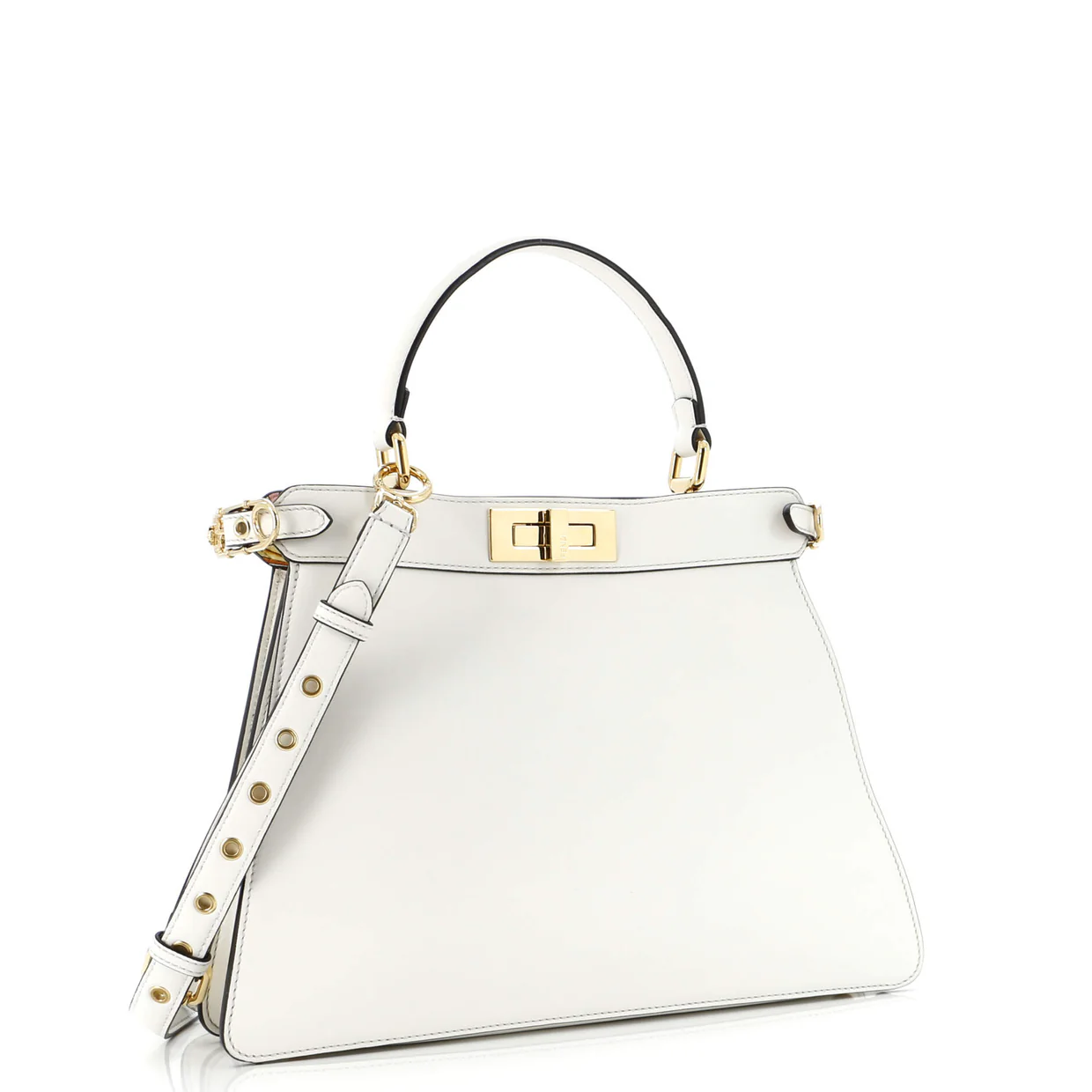 x Versace Fendace Peekaboo ISeeU Bag Leather with Printed Zucca Leather Interior Medium - Deep Luxury