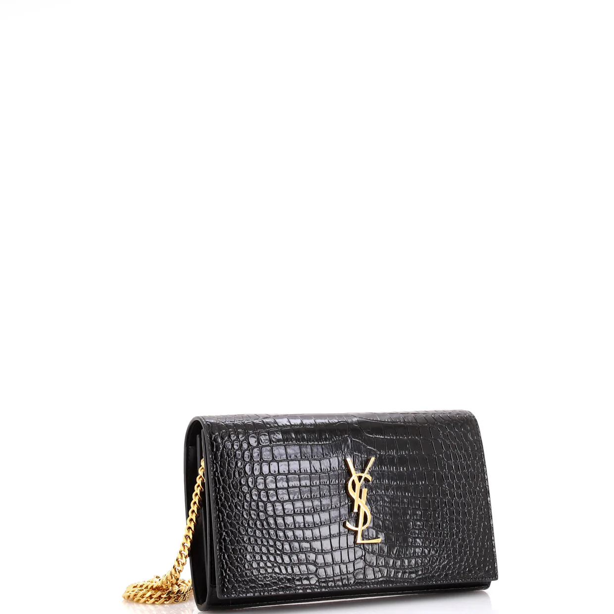 Classic Monogram Crossbody Bag Crocodile Embossed Leather Medium - Deep Luxury