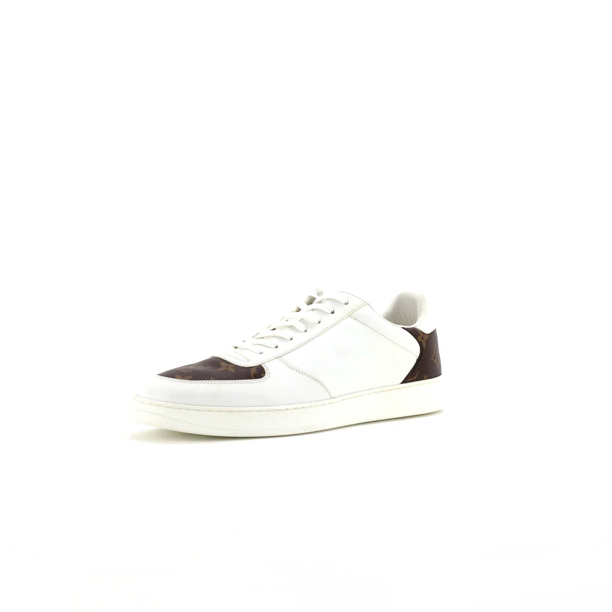 Men's Rivoli Low-Top Sneakers Leather with Monogram Canvas - Deep Luxury