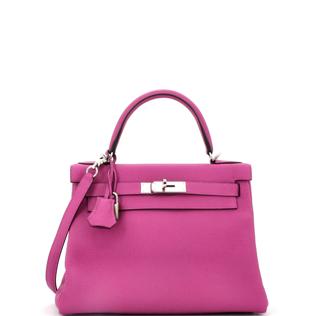 Kelly Handbag Rose Pourpre Togo with Palladium Hardware 28 - Deep Luxury