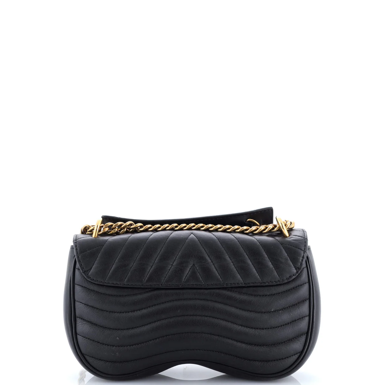 New Wave Chain Bag Quilted Leather MM - Deep Luxury