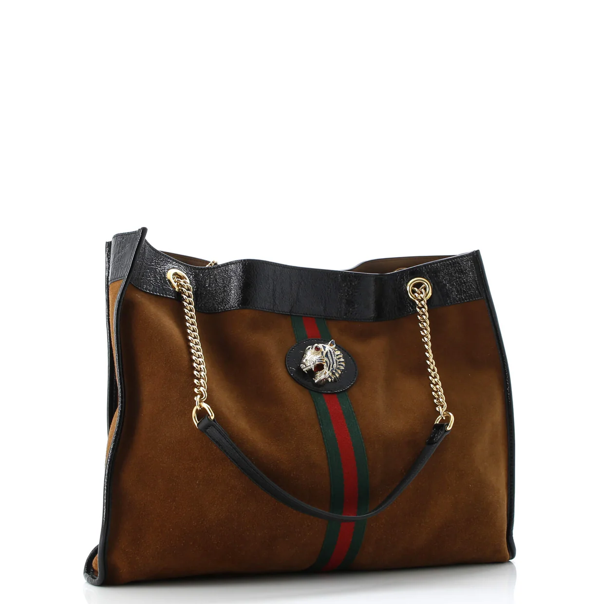 Rajah Chain Tote Suede Large - Deep Luxury