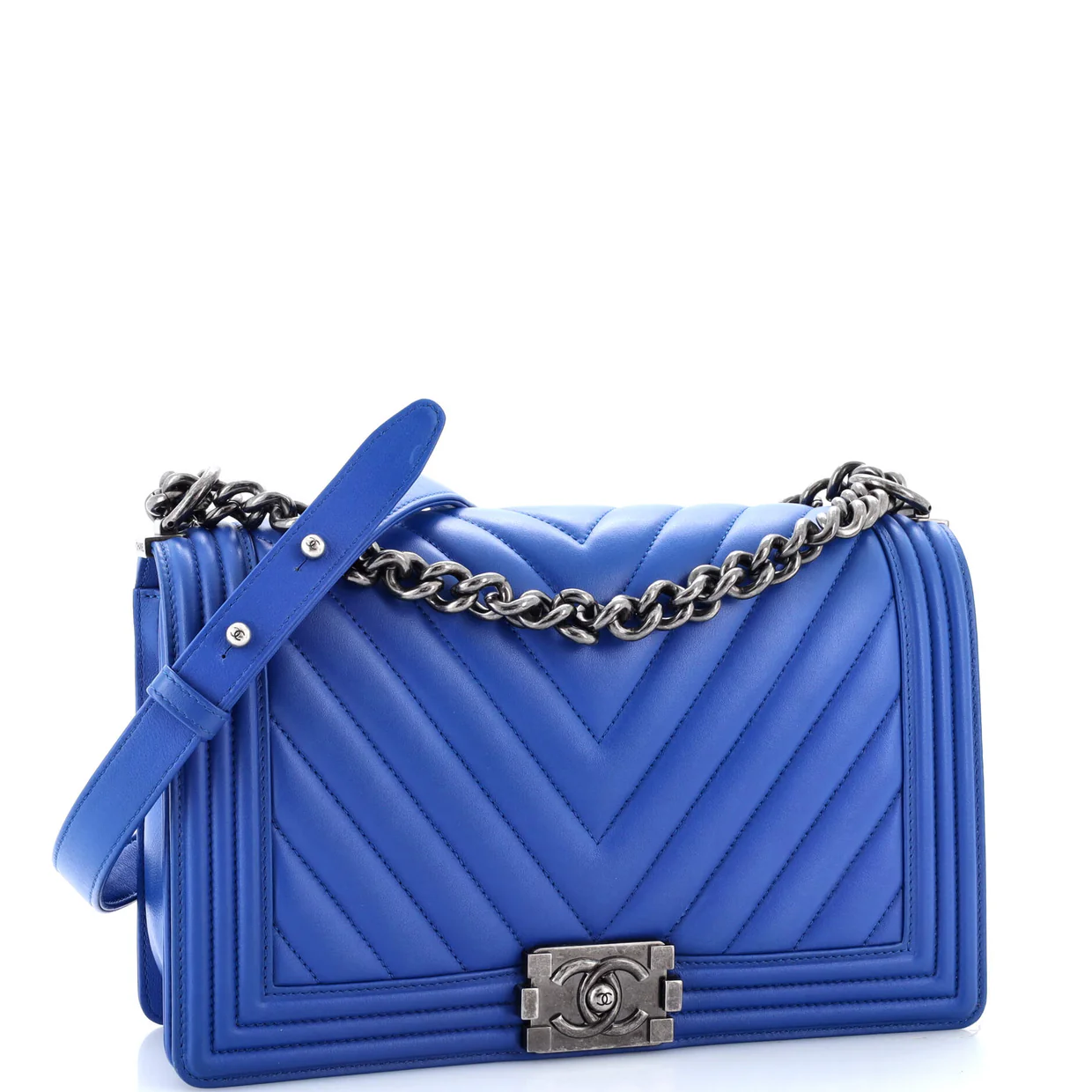 Boy Flap Bag Chevron Calfskin New Medium - Deep Luxury