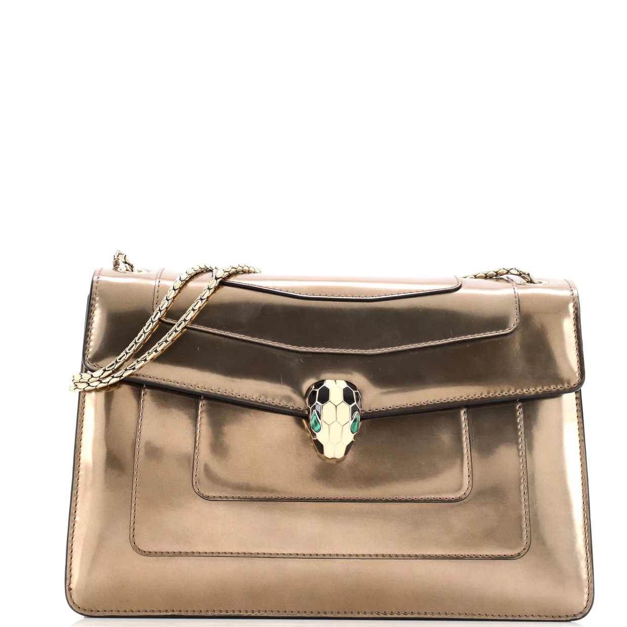 Serpenti Forever Shoulder Bag Patent Medium - Deep Luxury