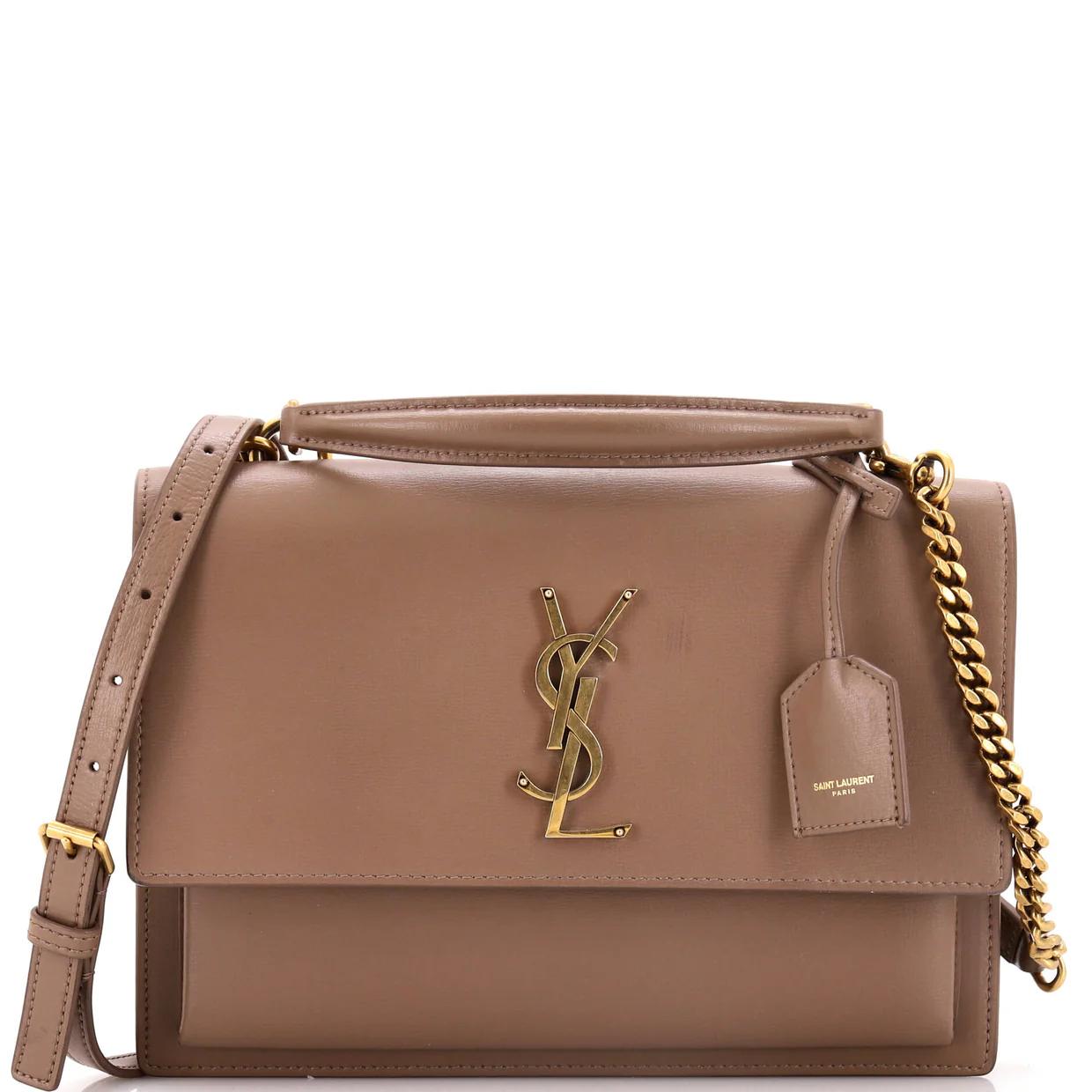 Sunset Top Handle Shoulder Bag Leather Medium - Deep Luxury
