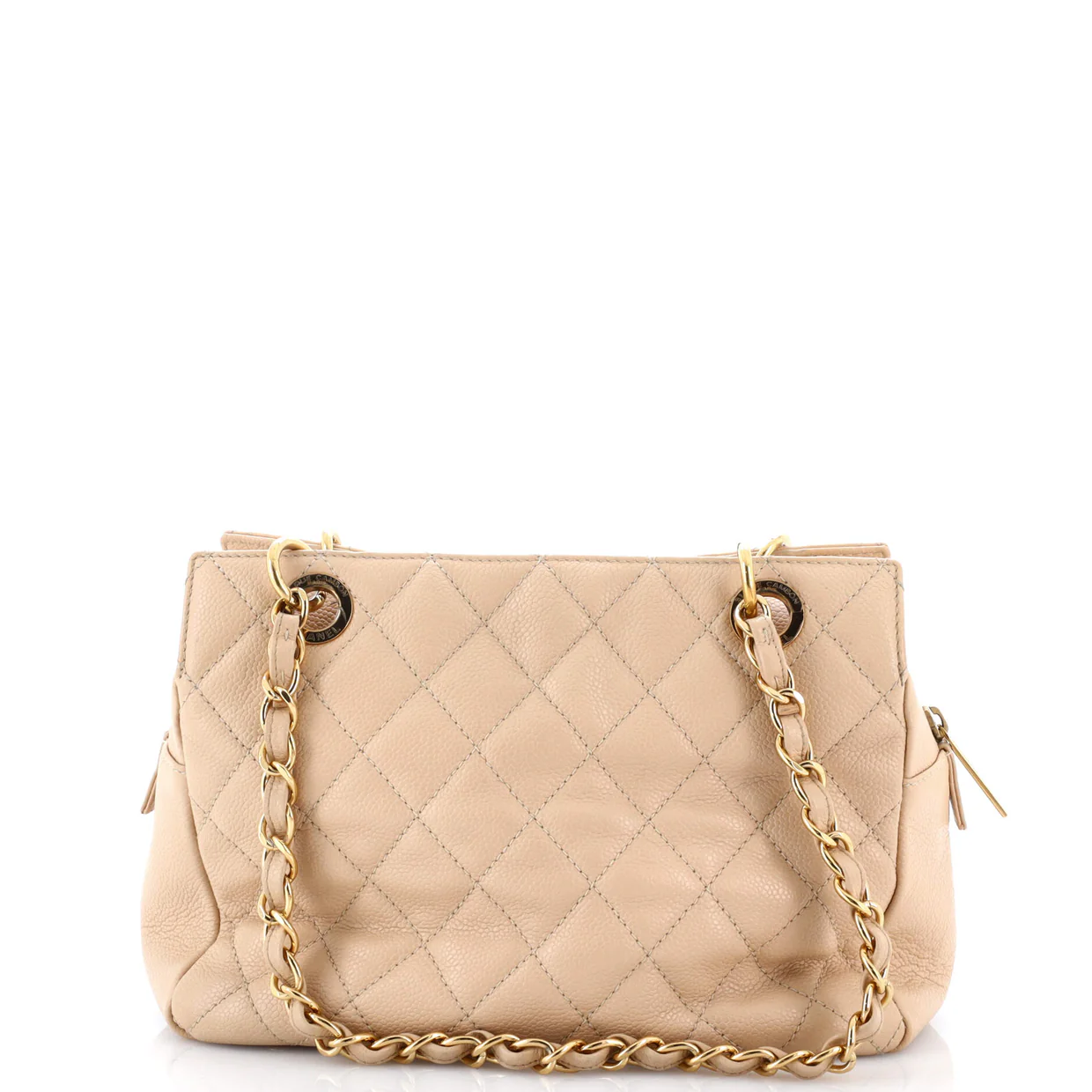 Petite Timeless Tote Quilted Caviar - Deep Luxury