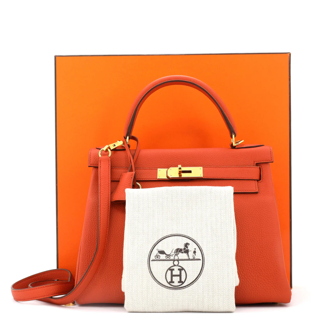 Kelly Handbag Terre Battue Togo with Gold Hardware 28 - Deep Luxury