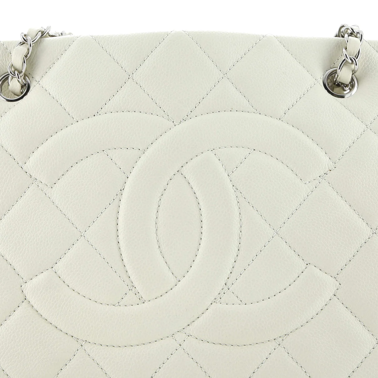 Timeless CC Shopping Tote Quilted Caviar Medium - Deep Luxury