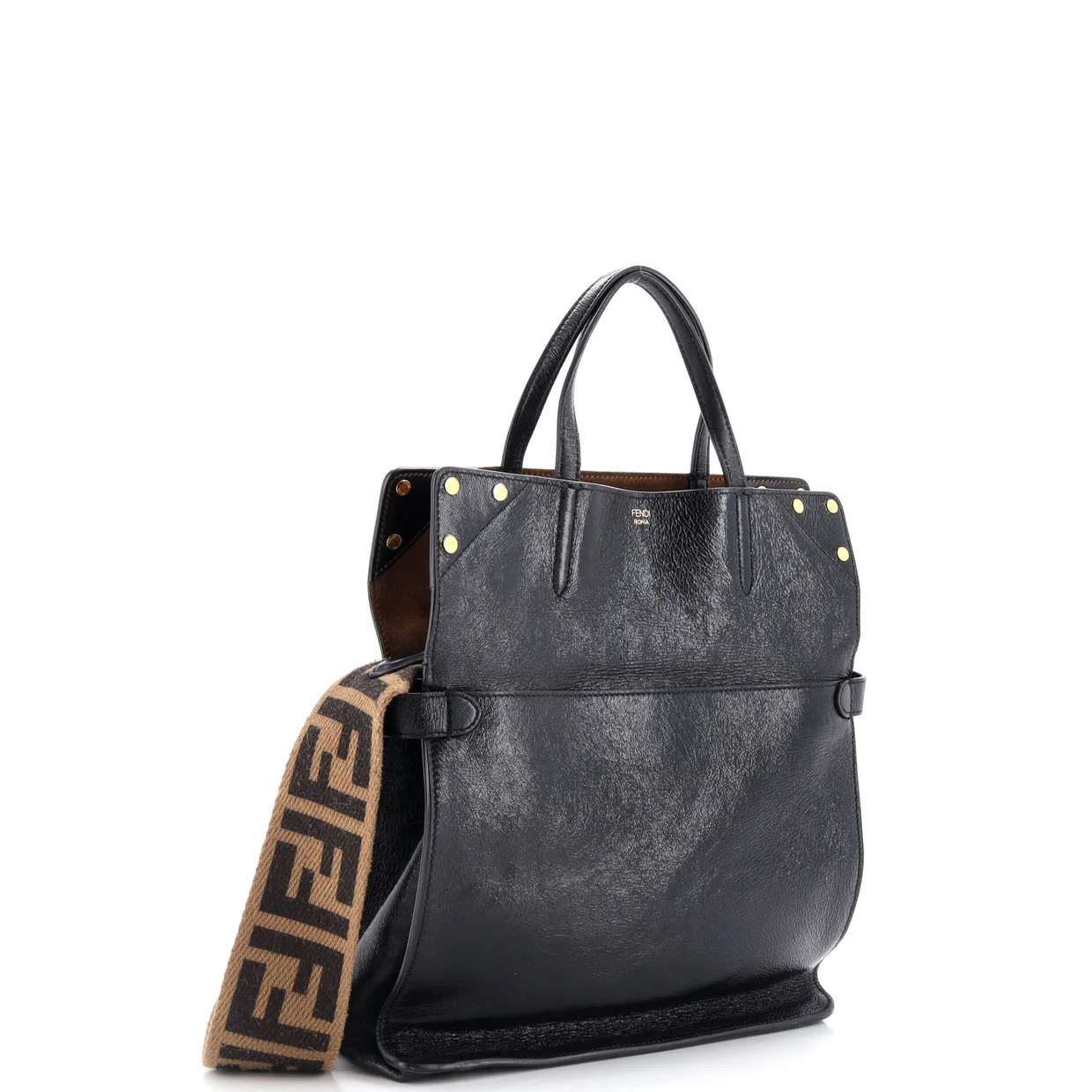 Flip Tote Leather with Suede Small - Deep Luxury