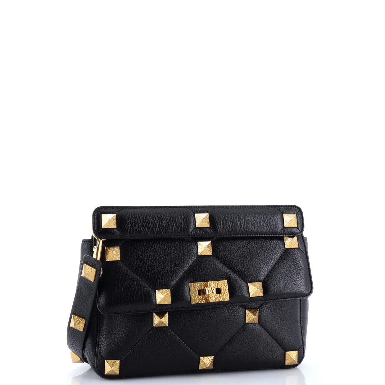 Roman Stud Flap Bag Quilted Leather Large - Deep Luxury