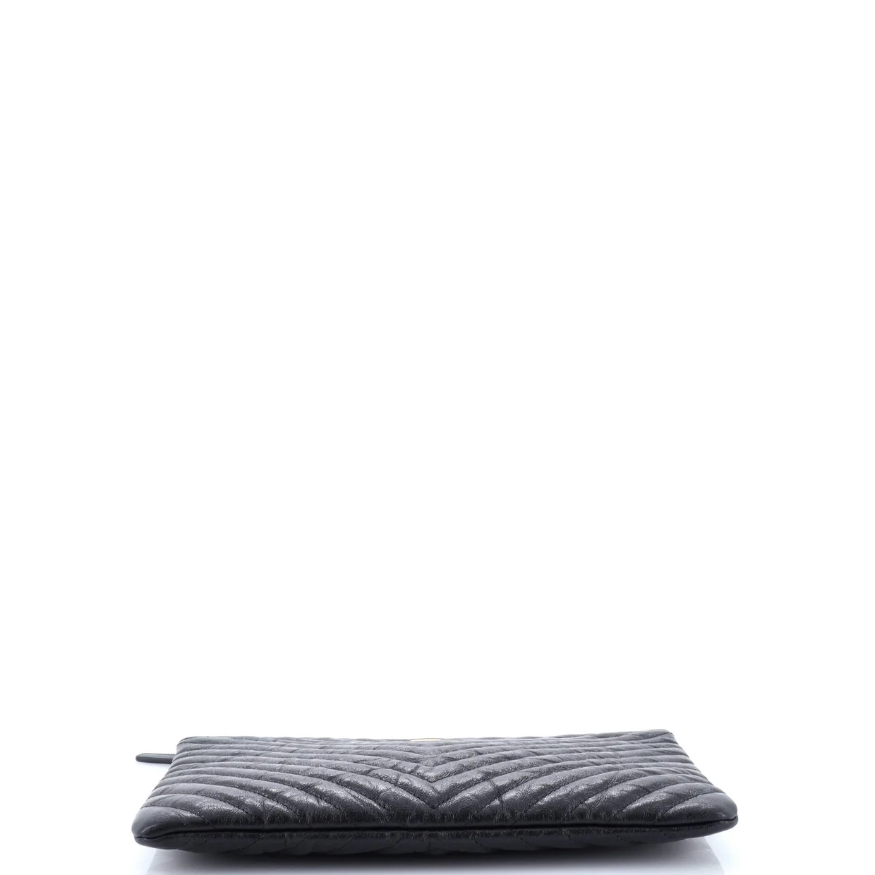 O Case Clutch Chevron Aged Calfskin Medium - Deep Luxury