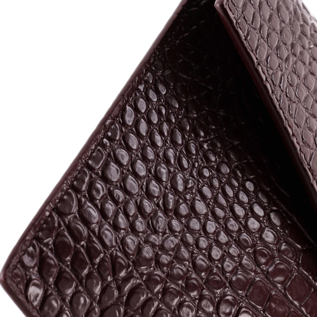 Uptown Pouch Crocodile Embossed Leather - Deep Luxury