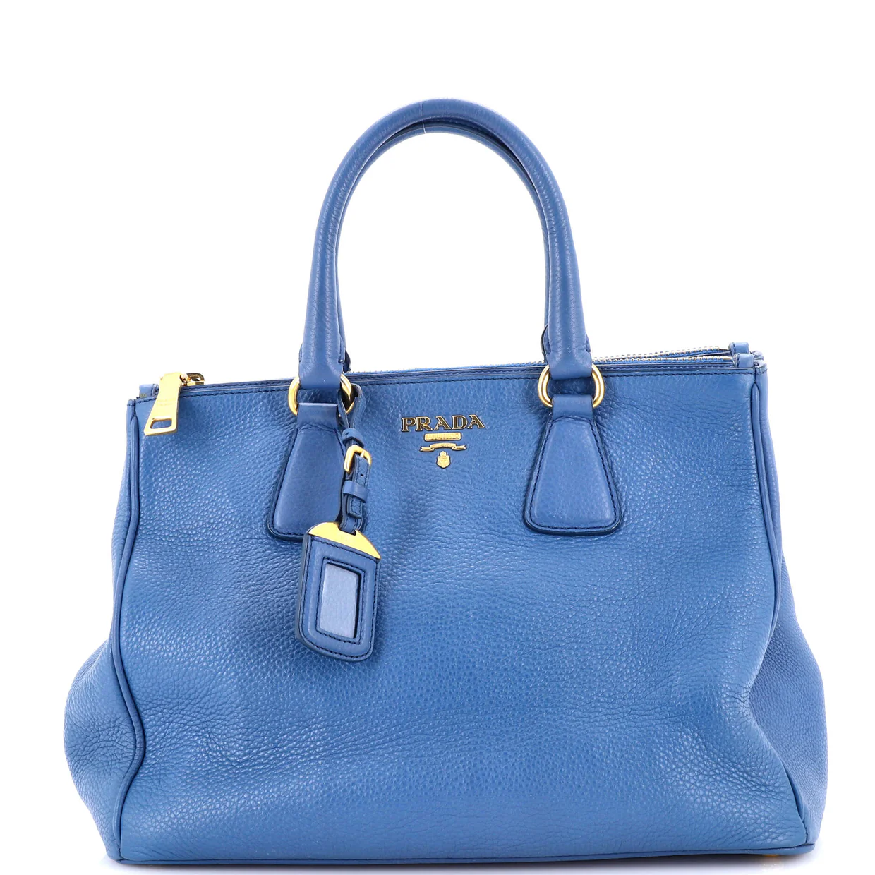 Double Zip Convertible Tote Vitello Daino Large - Deep Luxury