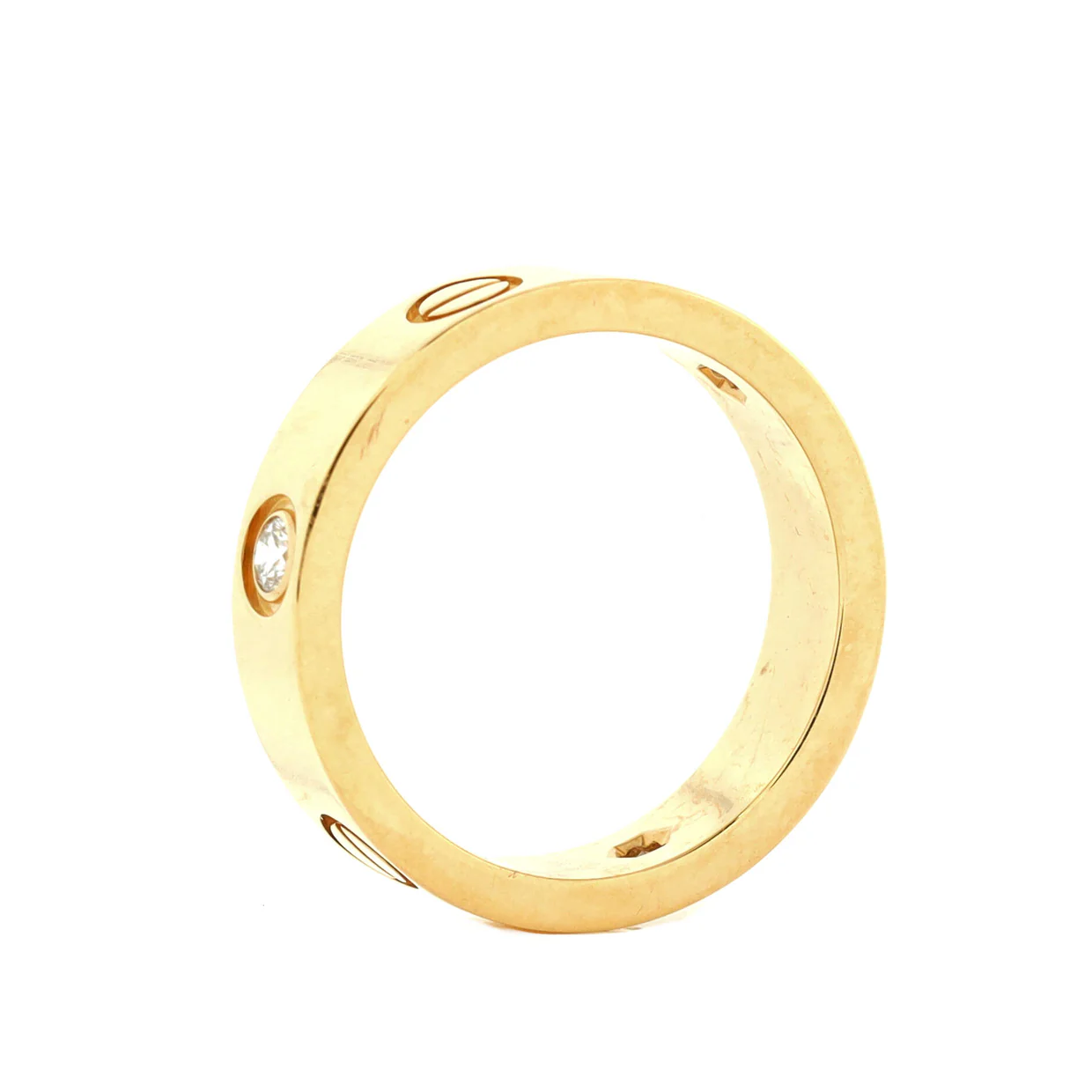 Love 3 Diamonds Band Ring 18K Yellow Gold with Diamonds - Deep Luxury