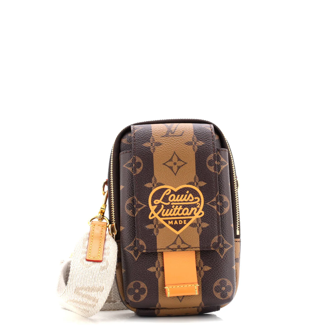 Nigo Flap Double Phone Pouch Limited Edition Stripes Monogram Canvas - Deep Luxury