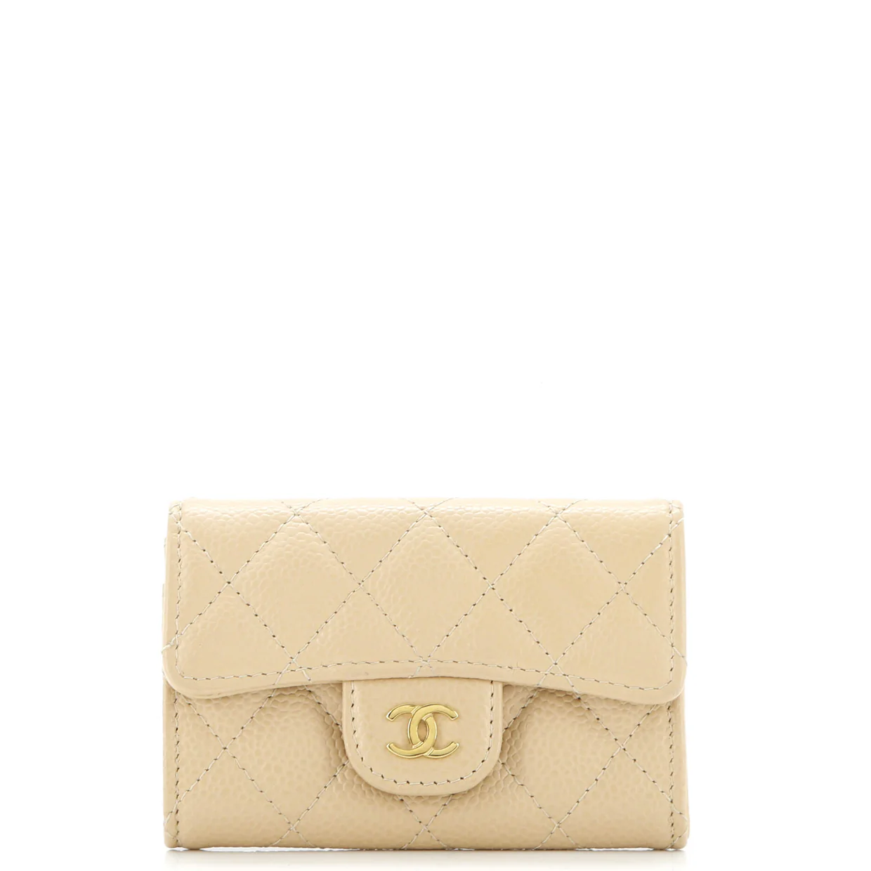 Classic Flap Card Case Quilted Caviar - Deep Luxury