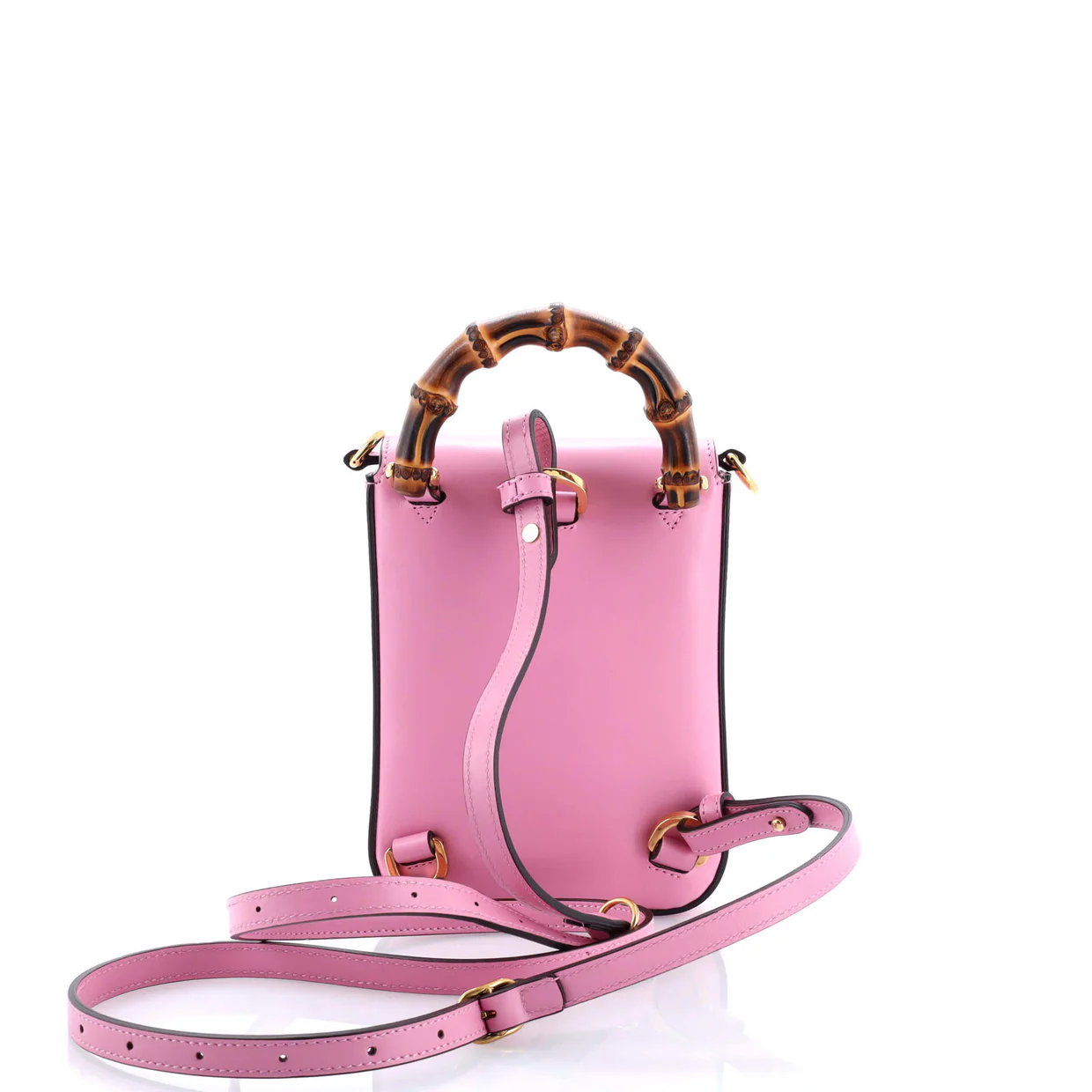 Bamboo Top Handle Backpack Leather Mini - Deep Luxury