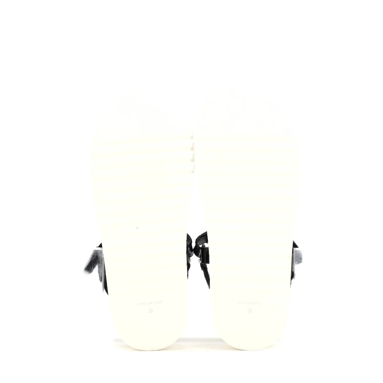 Women's CC Logo Strappy Slingback Platform Sandals Patent - Deep Luxury