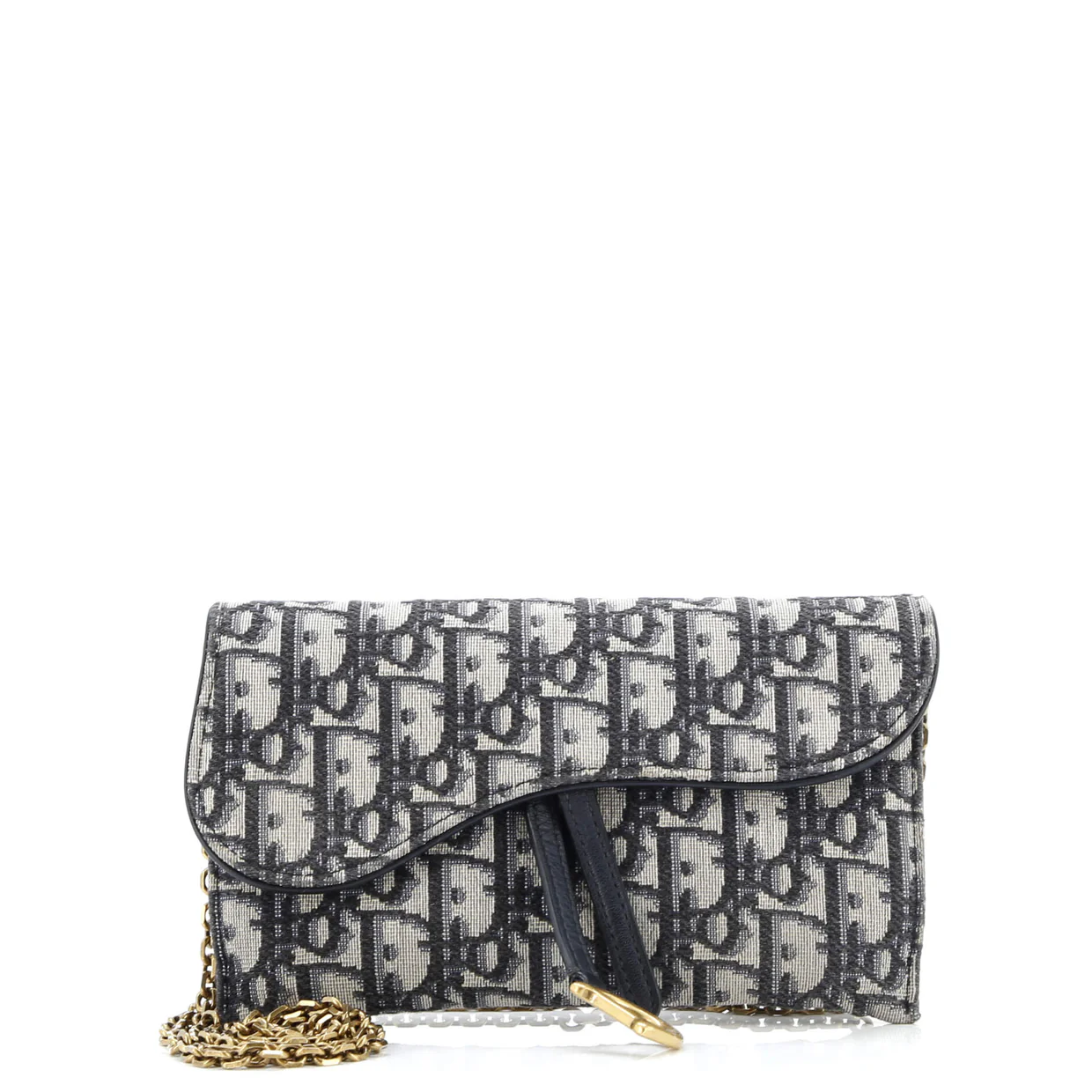 Saddle Chain Wallet Oblique Canvas - Deep Luxury