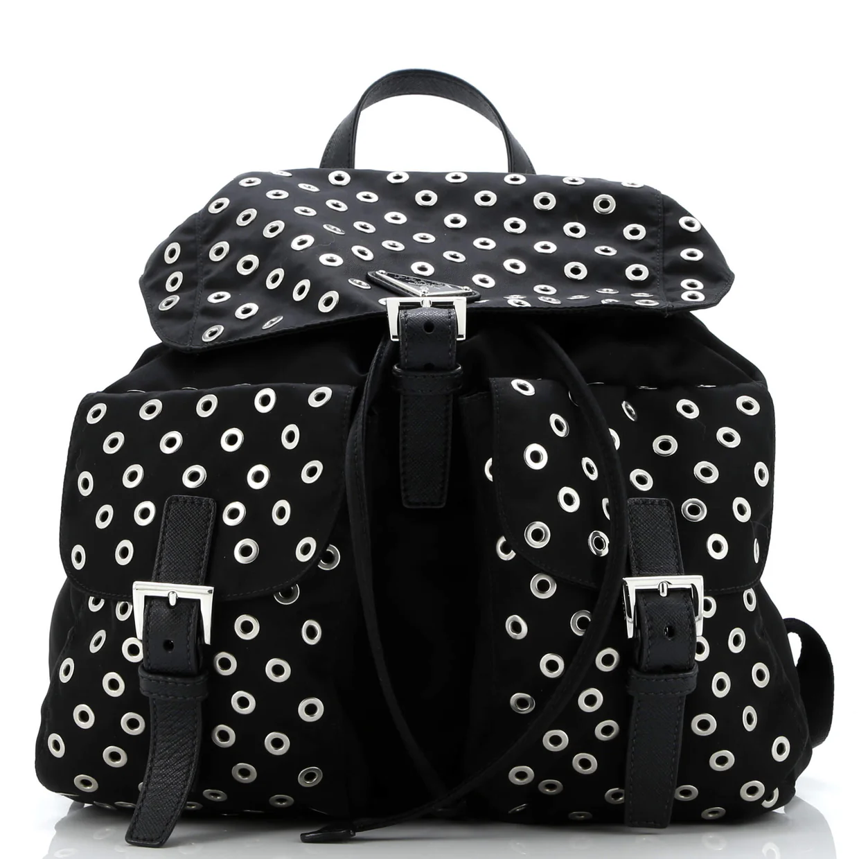 Double Front Pocket Backpack Tessuto with Grommet Detail Medium - Deep Luxury