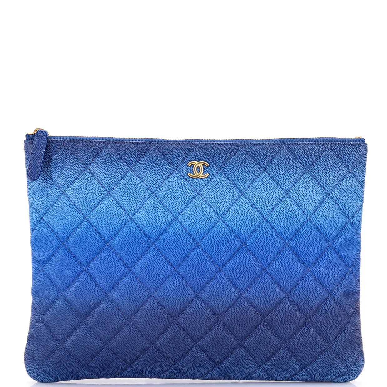 O Case Clutch Quilted Ombre Caviar Medium - Deep Luxury