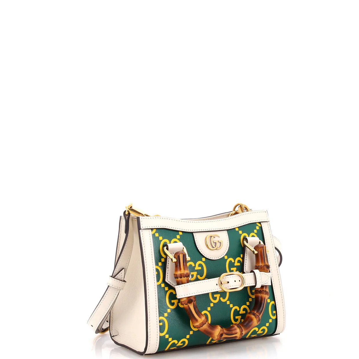 Diana NM Bamboo Handle Tote GG Printed Leather Mini - Deep Luxury