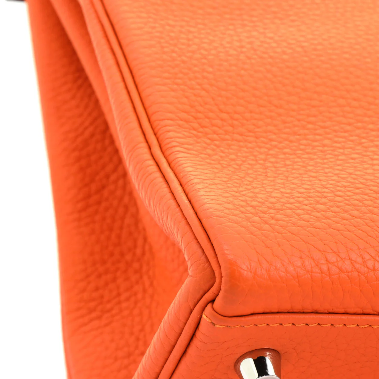 Kelly Handbag Feu Clemence with Palladium Hardware 28 - Deep Luxury