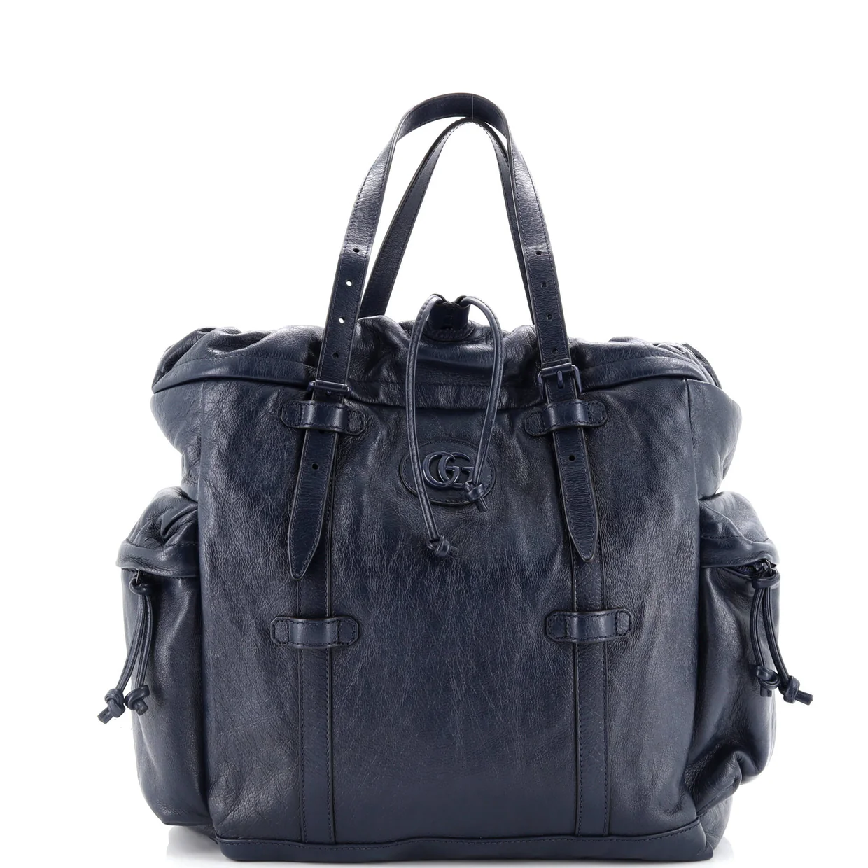Double G Drawstring Tote Leather - Deep Luxury