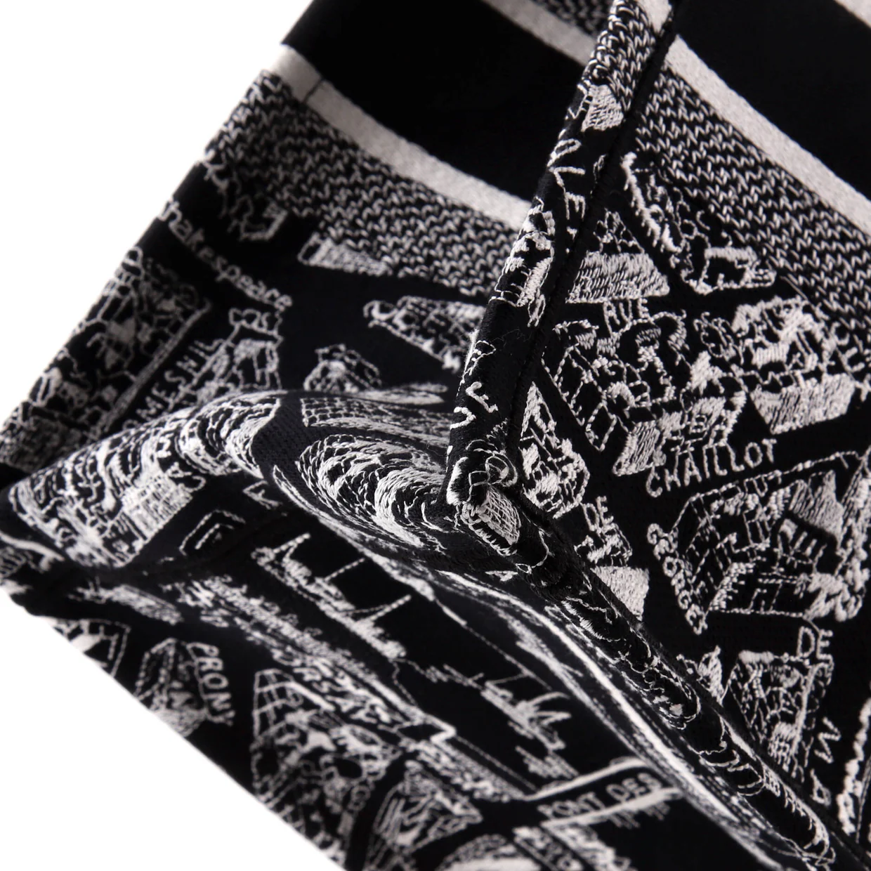 Book Tote Embroidered Canvas Medium - Deep Luxury