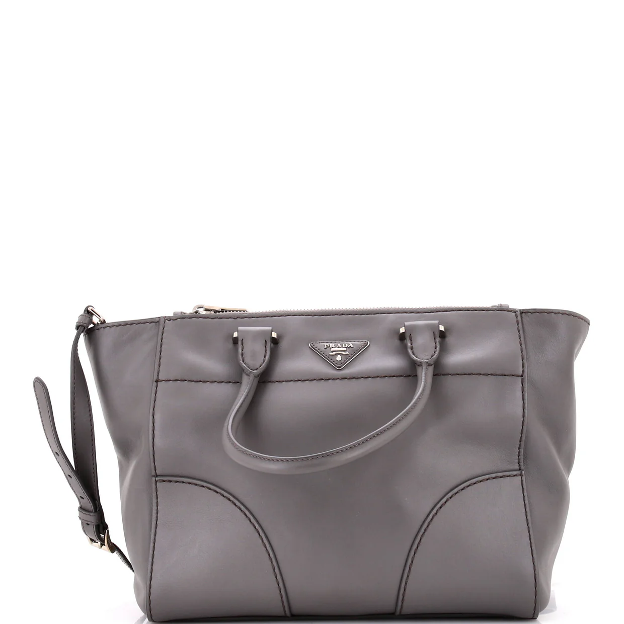 Twin Pocket Convertible Tote Stitched Leather Medium - Deep Luxury