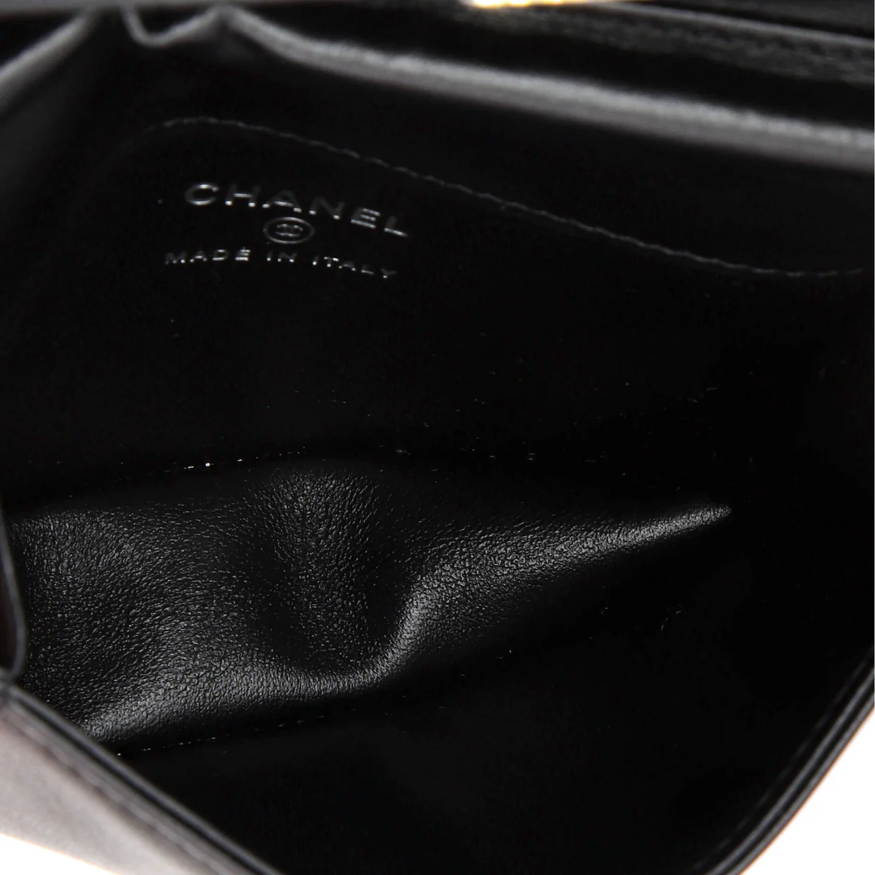 CC Flap Card Holder on Chain Strass Embellished Satin Mini - Deep Luxury