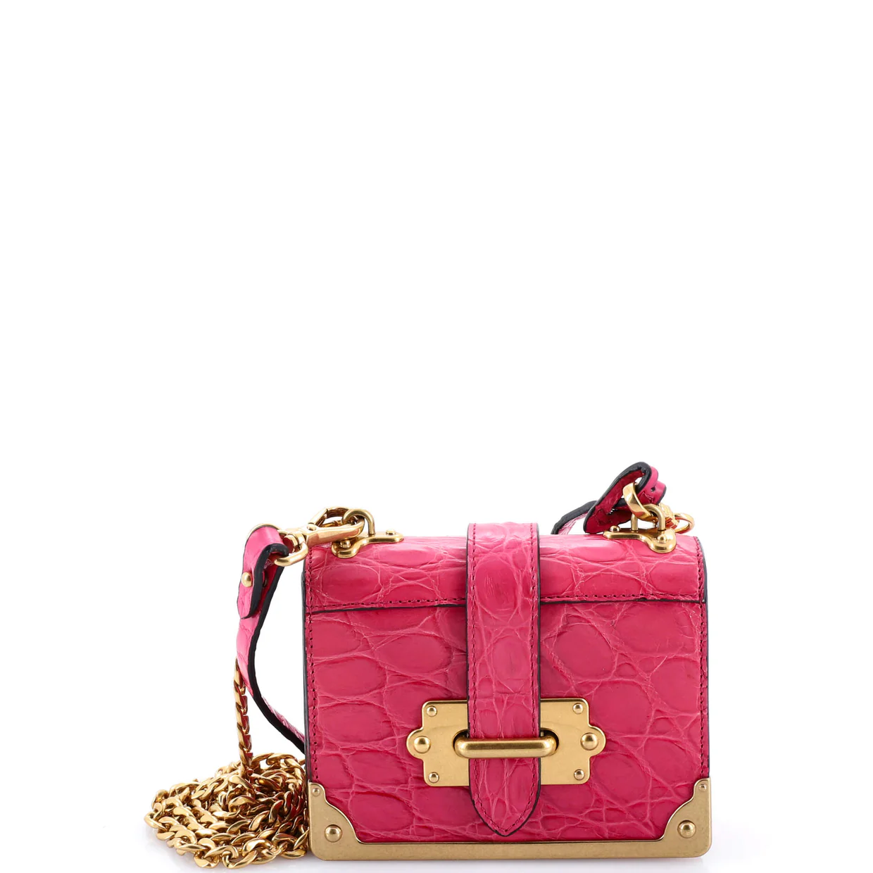 Cahier Chain Crossbody Bag Crocodile Micro - Deep Luxury