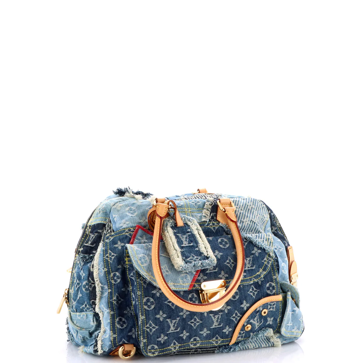 Patchwork Bowly Handbag Denim - Deep Luxury