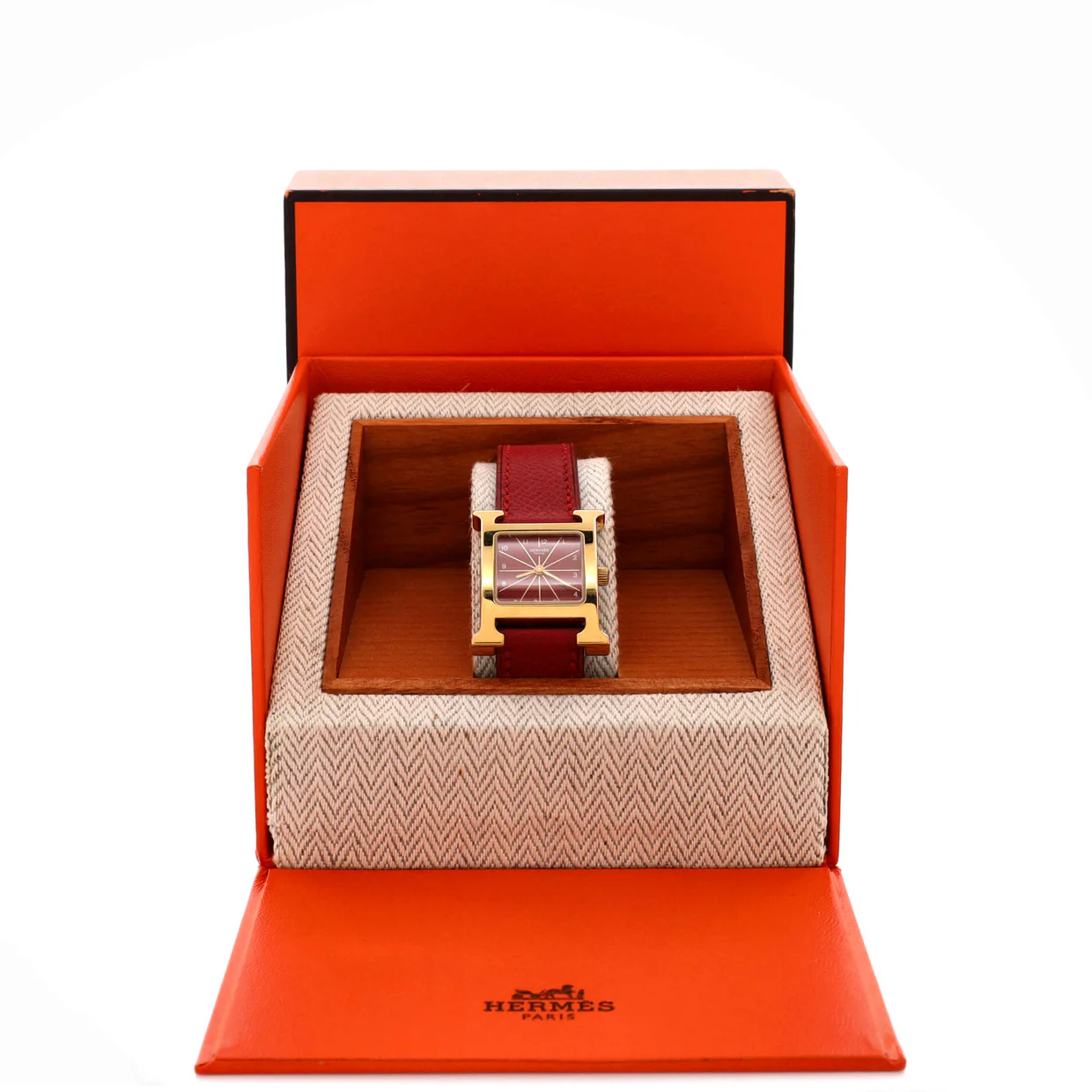 Heure H Quartz Watch Plated Metal and Leather 21 - Deep Luxury