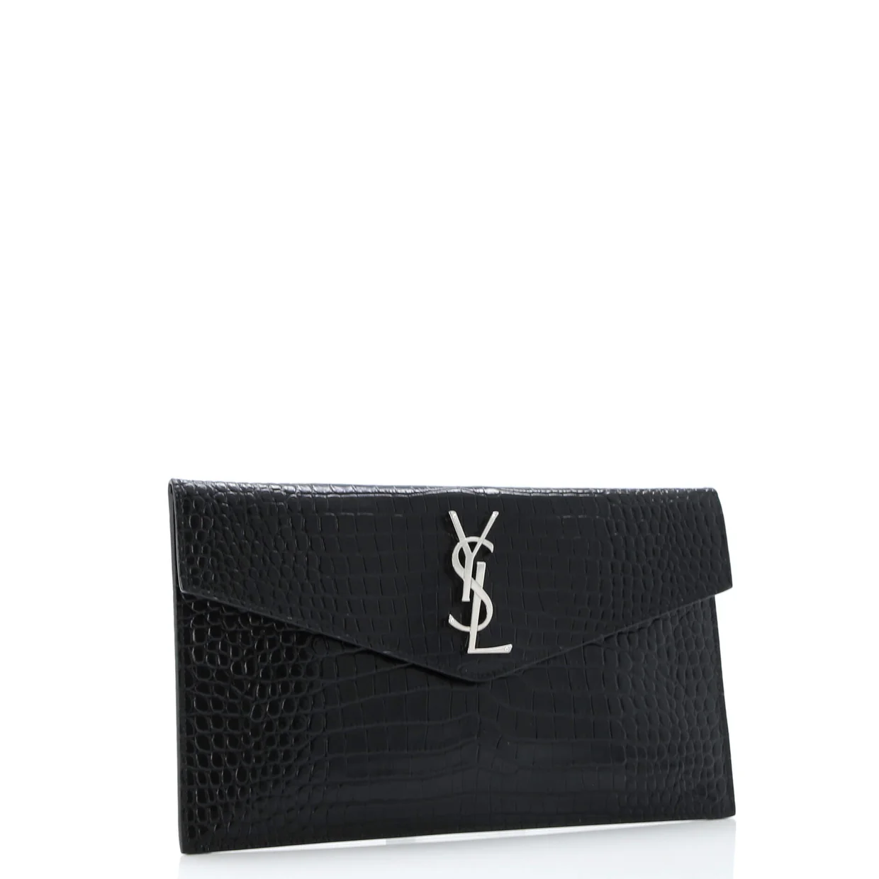 Uptown Pouch Crocodile Embossed Leather - Deep Luxury