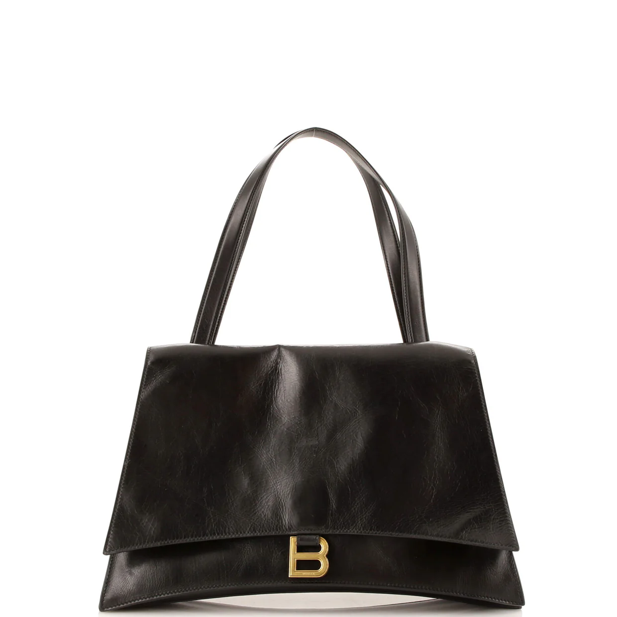 Crush Top Handle Shoulder Bag Leather Medium - Deep Luxury