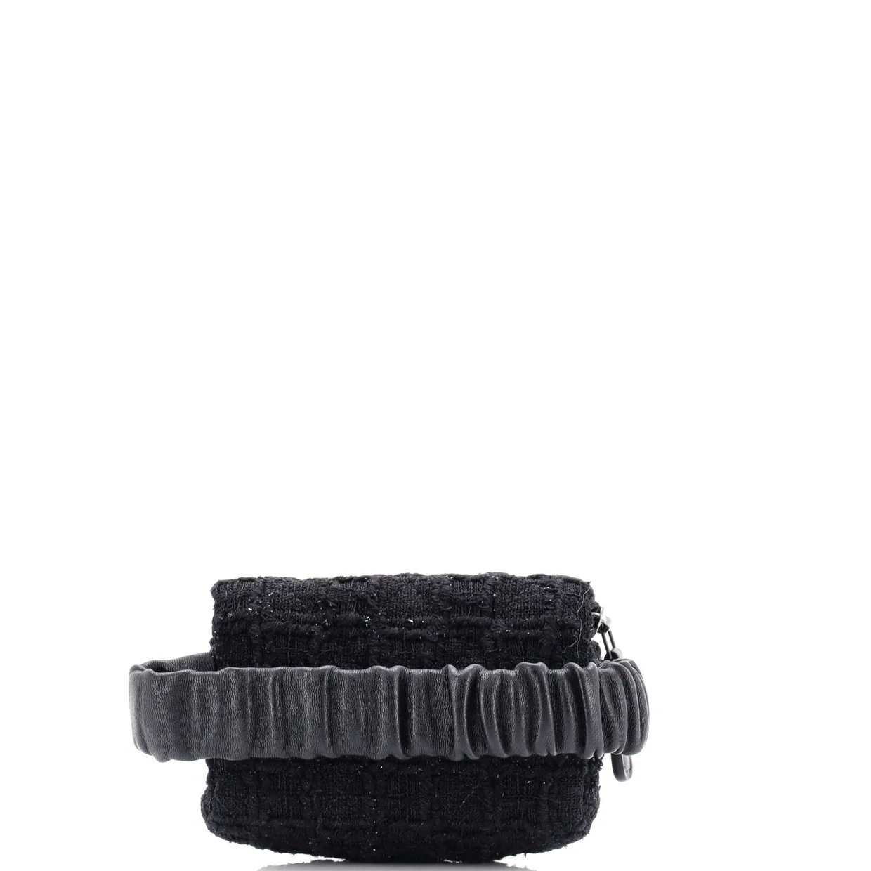 CC Arm Zip Coin Purse Tweed with Leather - Deep Luxury