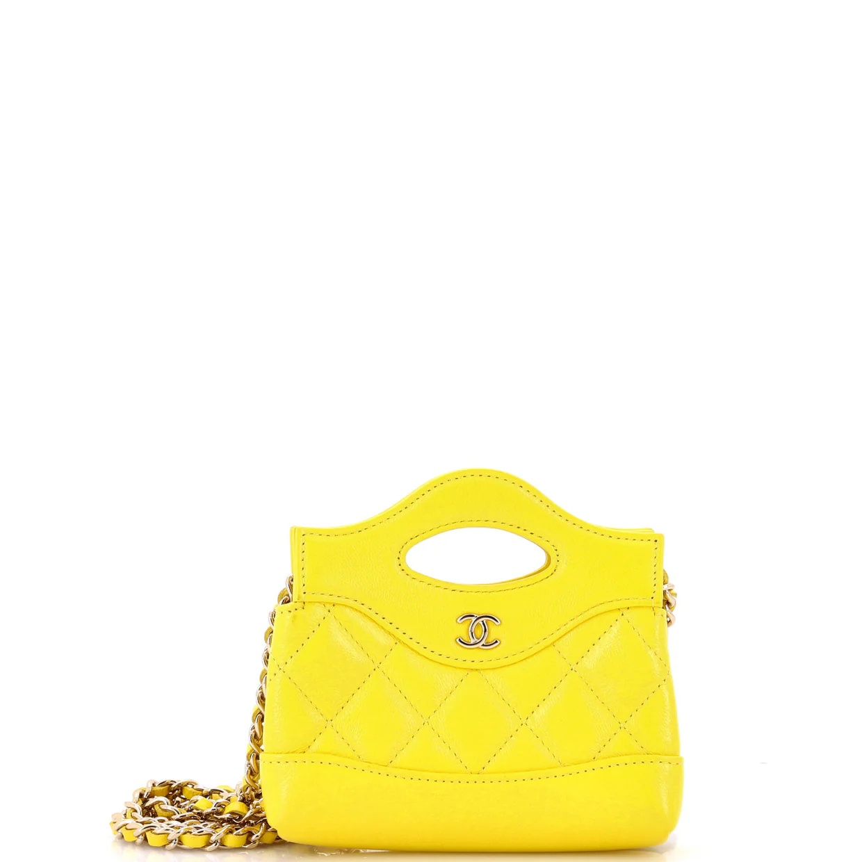 31 Shopping Bag Clutch with Chain Quilted Calfskin Nano - Deep Luxury