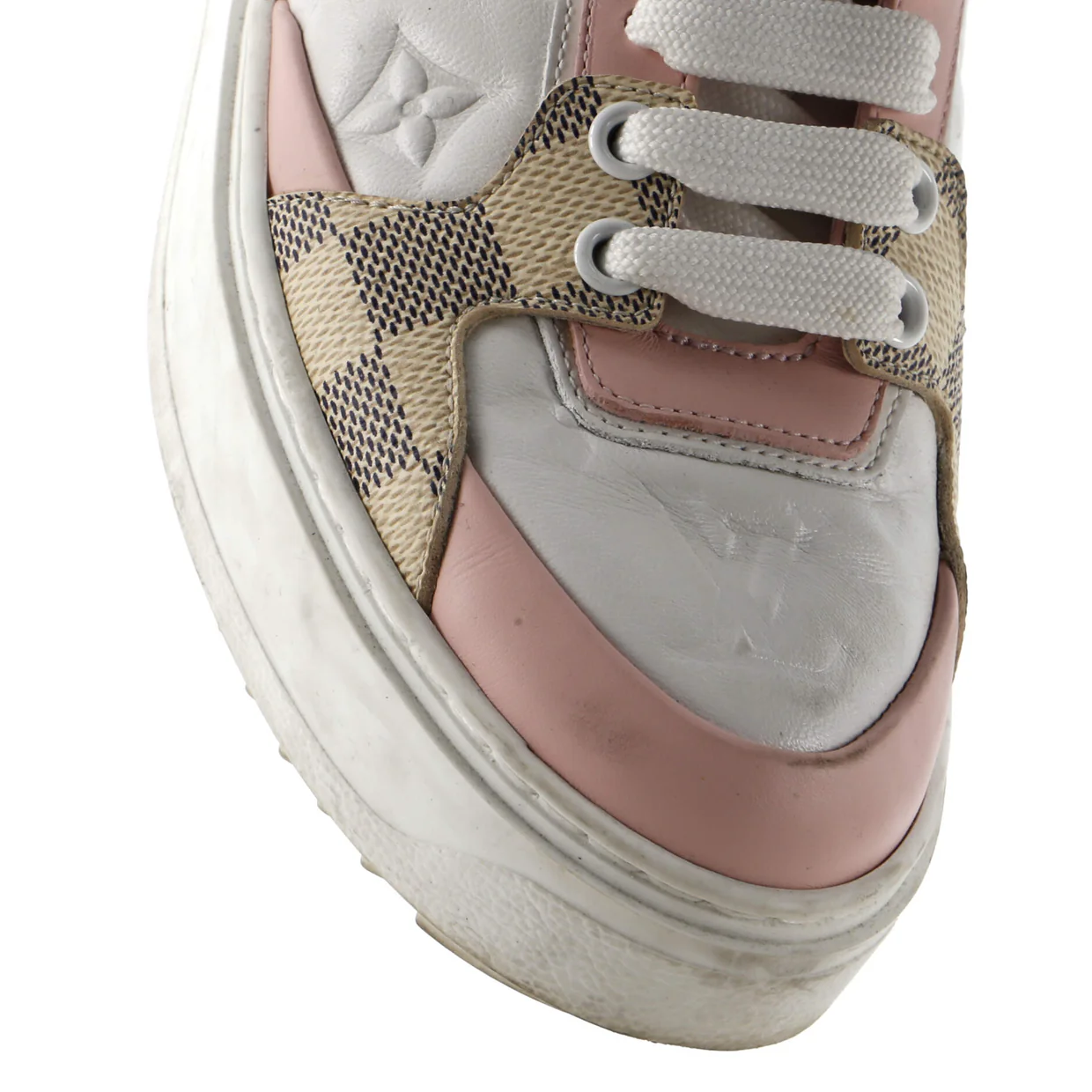 Women's Time Out Sneakers Pastel Monogram Embossed Leather - Deep Luxury