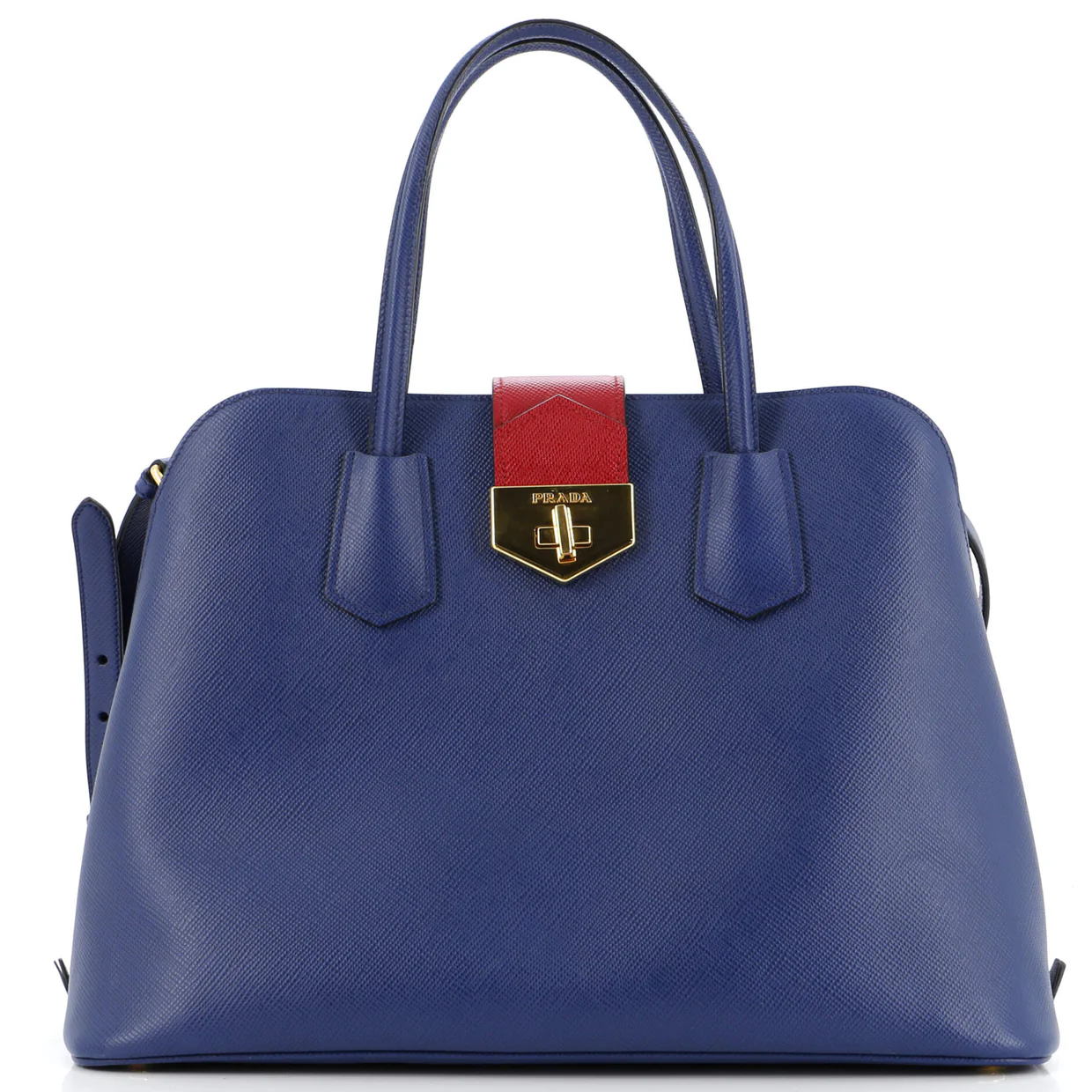 Convertible Turnlock Flap Promenade Bag Saffiano Leather Medium - Deep Luxury