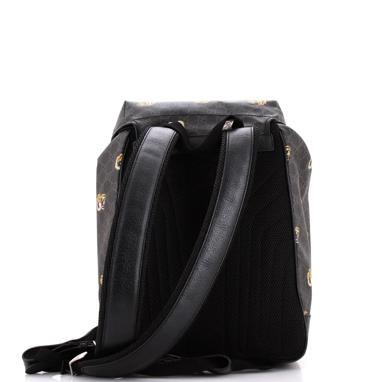 Interlocking G Patch Drawstring Flap Backpack Printed GG Coated Canvas Medium - Deep Luxury