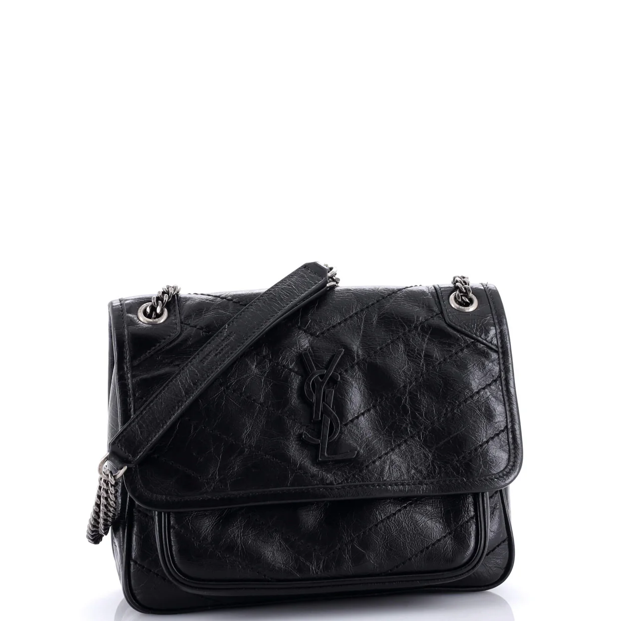 Niki Chain Flap Bag Matelasse Chevron Leather Baby - Deep Luxury