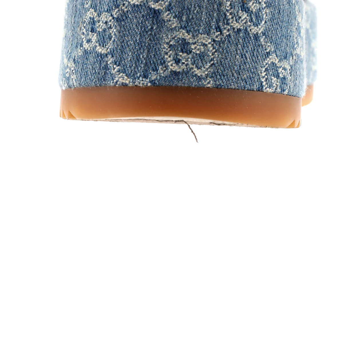 Women's Criss Cross Platform Slide Sandals GG Denim - Deep Luxury