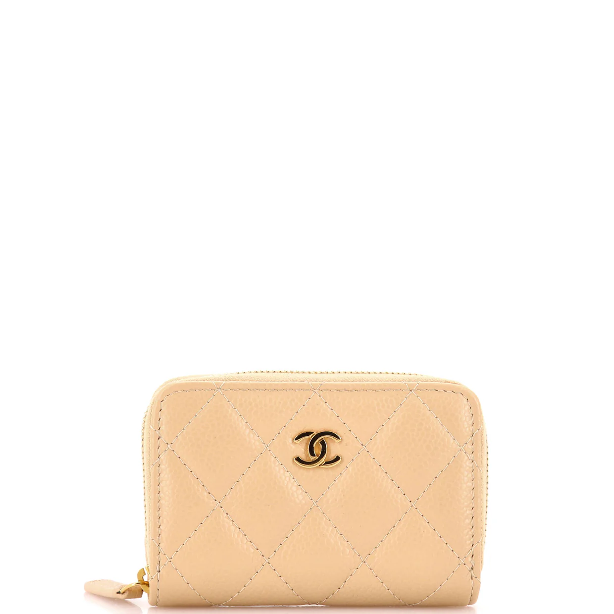 CC Zip Coin Purse Quilted Iridescent Caviar Small - Deep Luxury