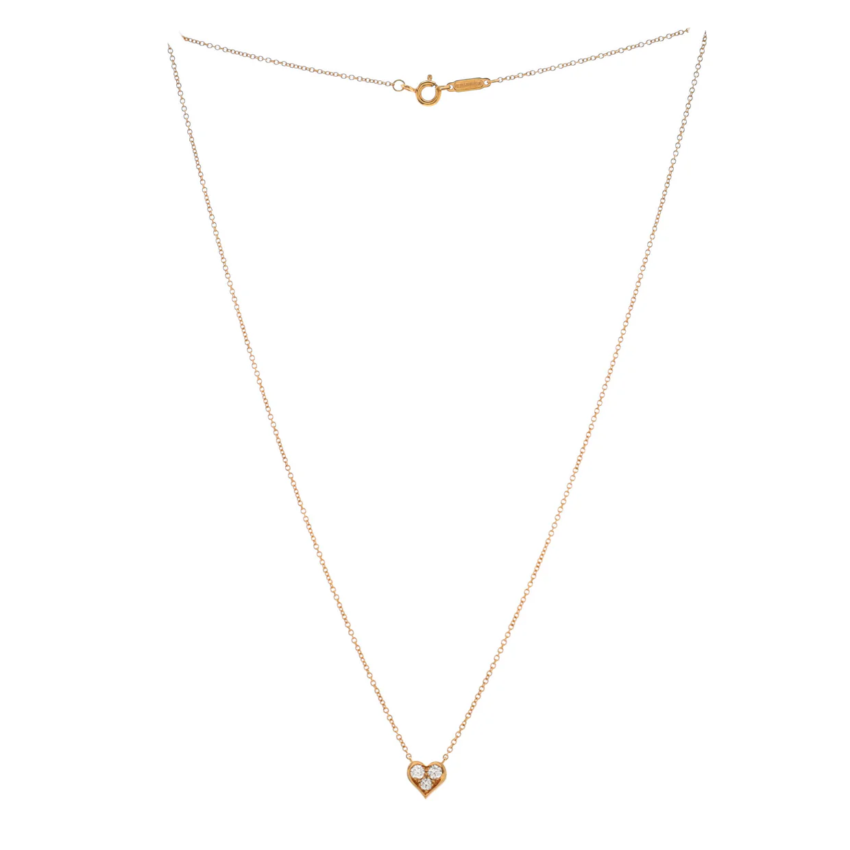 Sentimental Heart 3 Diamond Pendant Necklace 18K Rose Gold with Diamonds - Deep Luxury