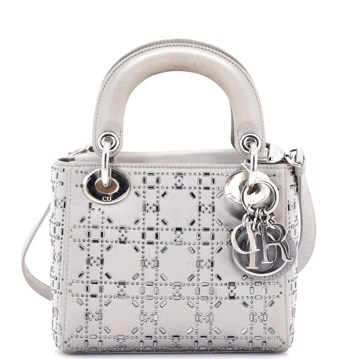 Lady Dior Bag Crystal Embellished Cannage Quilt Satin Mini - Deep Luxury